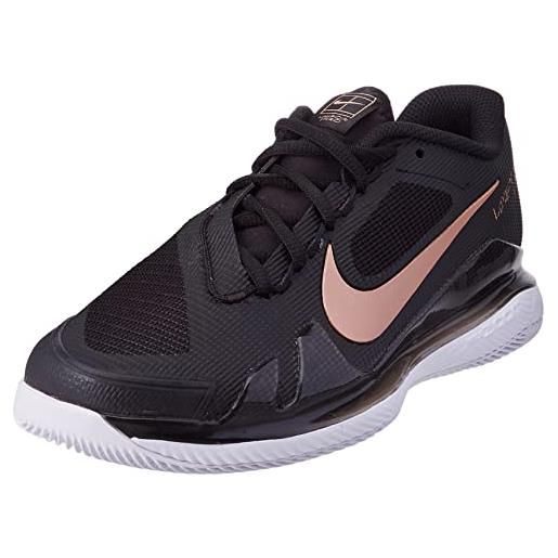 Nike Nikecourt air zoom vapor pro, scarpe da ginnastica basse donna, nero/mtlc rosso bronzo-bianco, 40.5 eu