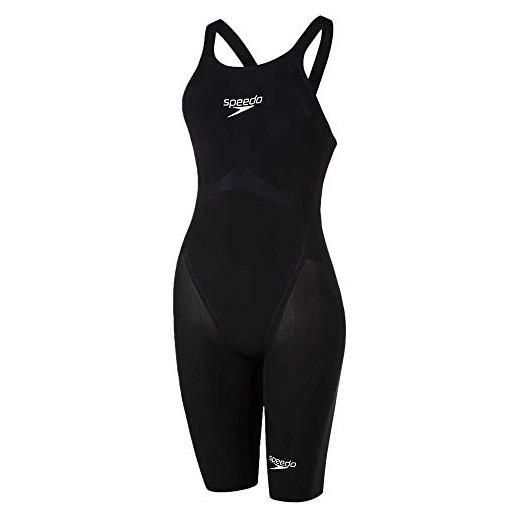 Speedo fastskin lzr pure valor closedback kneeskin, costume da bagno donna, nero/bianco, 30