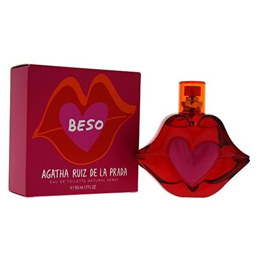 Agatha Ruiz de la Prada perfumes - beso, eau de toilette spray per donne con agrumi fresco, fiori bianche, mela e gelsomino - 50 ml