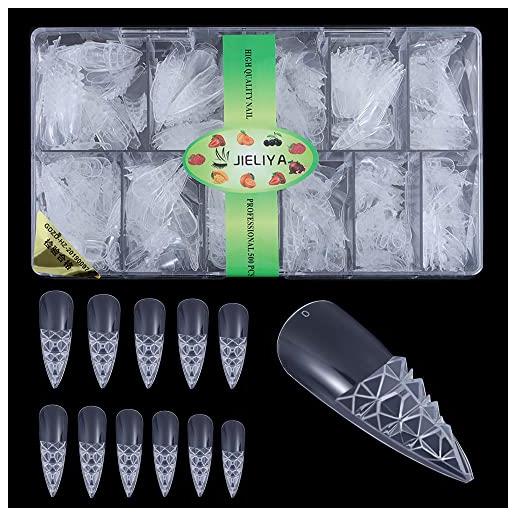 Generic set di 500 unghie finte trapezoidale artificiale quadrato a stiletto colorato smalto design stampa su unghie finte (1989-jc)
