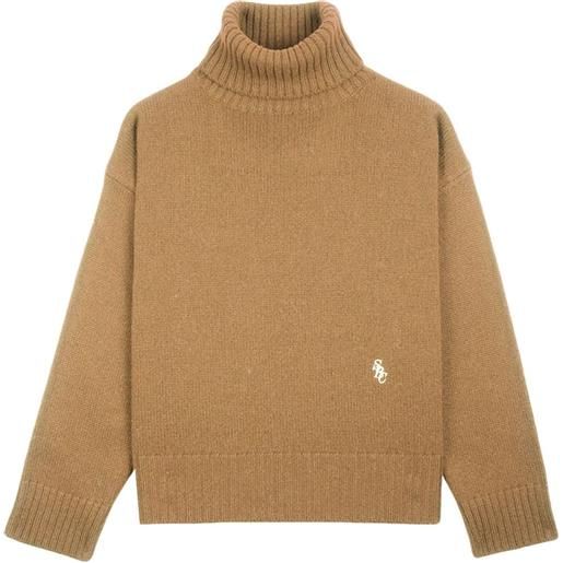 Sporty & Rich maglione con ricamo - marrone
