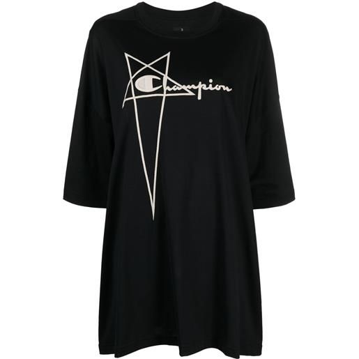 Rick Owens X Champion t-shirt con ricamo - nero