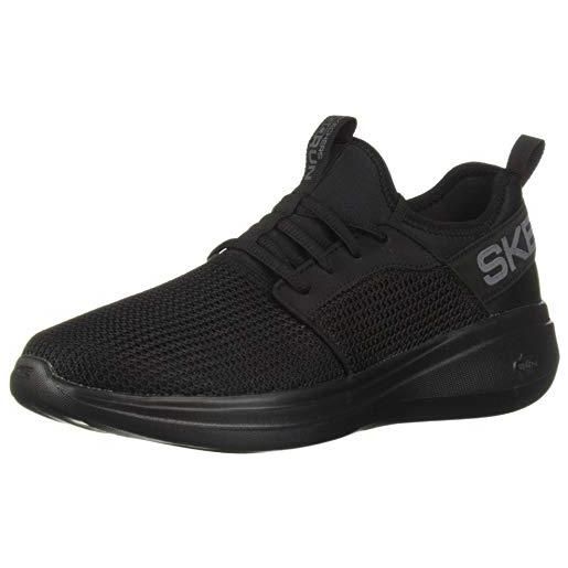 Skechers go run fast, scarpe da ginnastica uomo, nero black textile trim bbk, 41 eu
