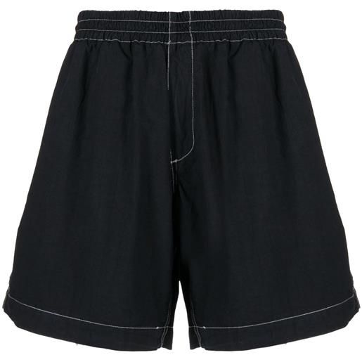 Sunnei shorts con cuciture a contrasto - nero