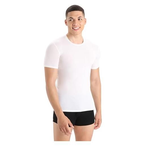 Icebreaker anatomica maglietta sport a maniche corte uomo - intimo termico in lana merino per escursioni, sport, corsa, fitness - bianco, xl