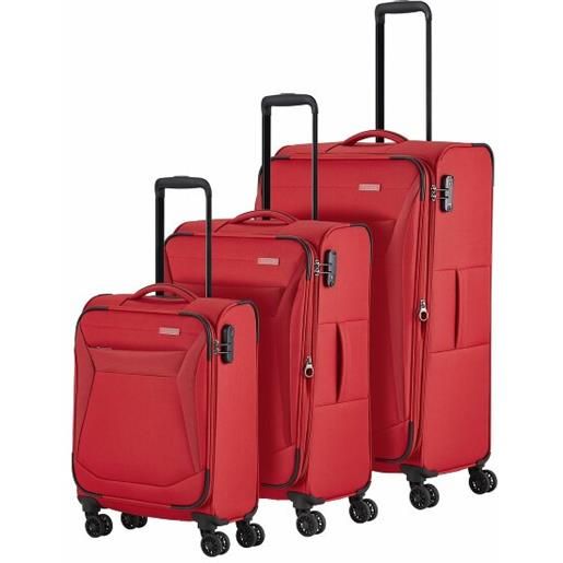 Travelite chios 4 ruote set di valigie 3 pezzi rosso