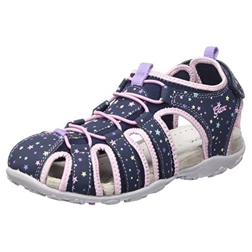 Geox jr sandal roxanne a, sandali bambine e ragazze, blu/rosa (navy/pink), 34 eu
