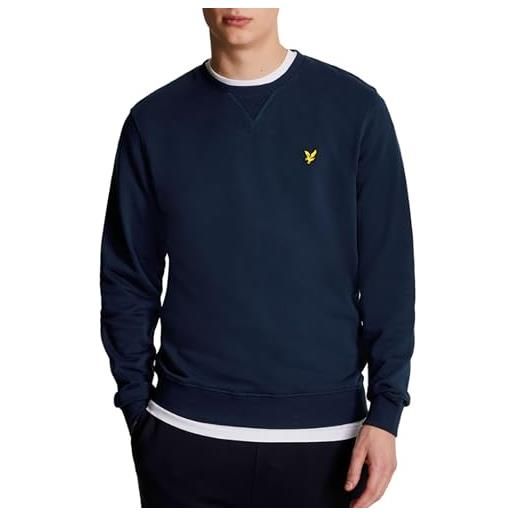 Lyle & Scott uomo felpa con logo in cotone biologico, blu, s