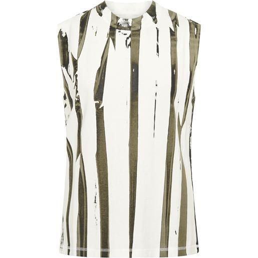 Dion Lee top smanicato con stampa fang - bianco