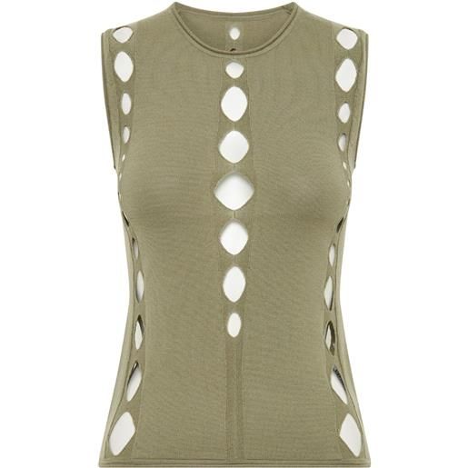 Dion Lee top snake diamond a coste - verde