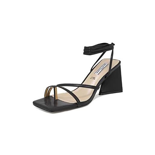QUEEN HELENA infradito con tacco sandali con lacci casual eleganti donna zm9102 (nero, numeric_36)