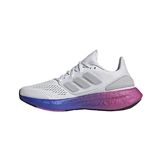 adidas pureboost 22, sneakers donna, ftwr white/grey two/lucid fuchsia, 41 1/3 eu