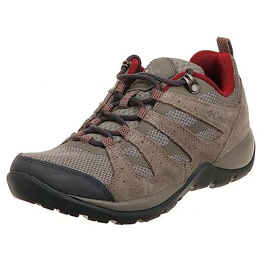 Columbia redmond v2, scarpe da hiking impermeabili, donna, beige/rosso (pebble, beet), 37.5 eu