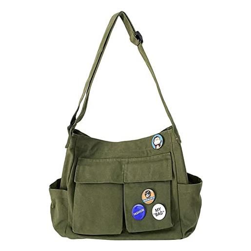 Borsa-Jet in Cotone Verde militare Cod 260 – Slowconcept