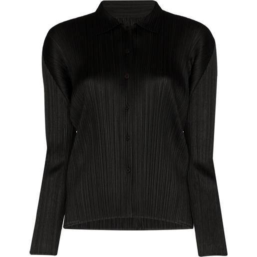 Pleats Please Issey Miyake camicia plissettata - nero