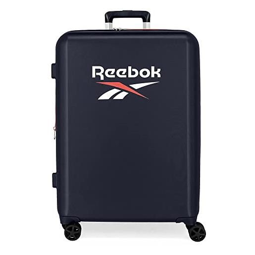 Reebok valigia Reebok roxbury media blu 48x70x26 cm abs rigido chiusura tsa integrata 81l 2,5 kg 4 doppie ruote