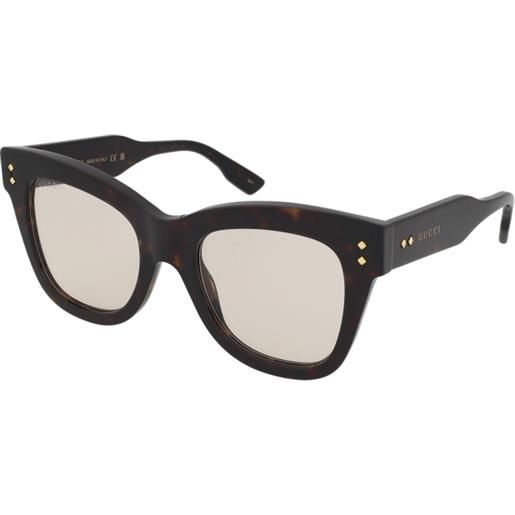 Gucci gg1082s 003 | occhiali da sole graduati o non graduati | prova online | plastica | quadrati | havana, marrone | adrialenti