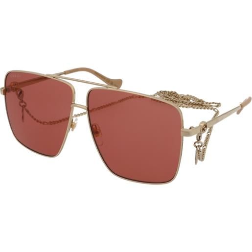 Gucci gg1087s 003 | occhiali da sole graduati o non graduati | prova online | metallo | quadrati | oro | adrialenti