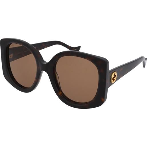 Gucci gg1257s 002 | occhiali da sole graduati o non graduati | prova online | plastica | oversize | havana, marrone | adrialenti