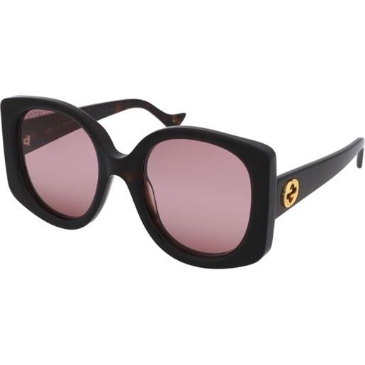 Gucci gg1257s 003 | occhiali da sole graduati o non graduati | prova online | plastica | oversize | havana, marrone | adrialenti