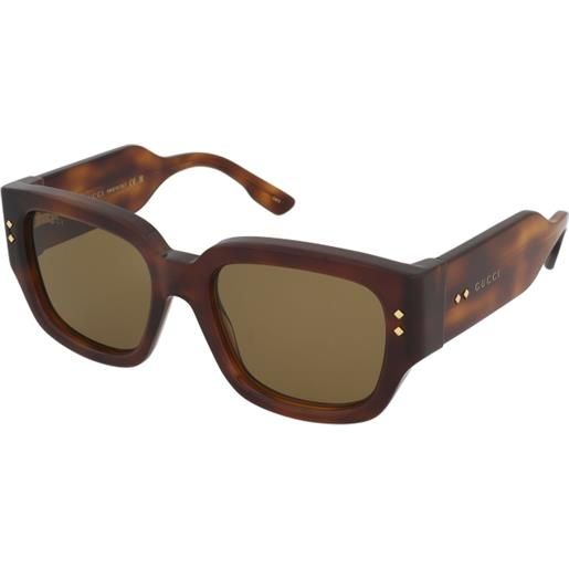 Gucci gg1261s 002 | occhiali da sole graduati o non graduati | prova online | plastica | quadrati | havana, marrone | adrialenti