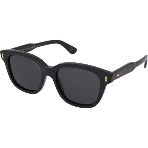 Gucci gg1264s 001 | occhiali da sole graduati o non graduati | prova online | unisex | plastica | quadrati | nero | adrialenti