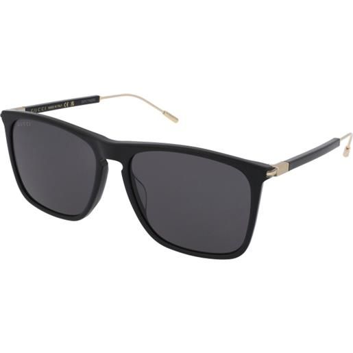 Gucci gg1269s 001 | occhiali da sole graduati o non graduati | prova online | unisex | plastica | quadrati | nero | adrialenti