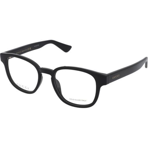 Gucci gg1343o 001 | occhiali da vista graduati | prova online | unisex | plastica | quadrati | nero | adrialenti