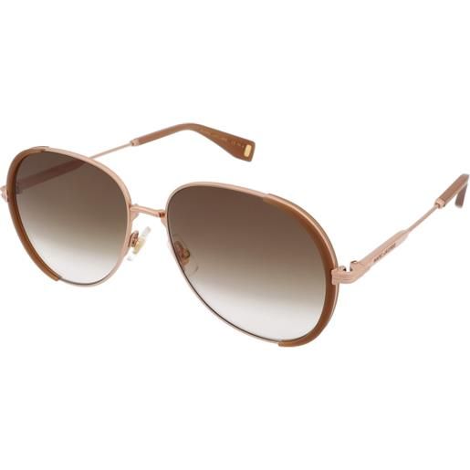 Marc Jacobs mj 1080/s 84e/ha | occhiali da sole graduati o non graduati | prova online | metallo | pilot | oro rosa, marrone | adrialenti