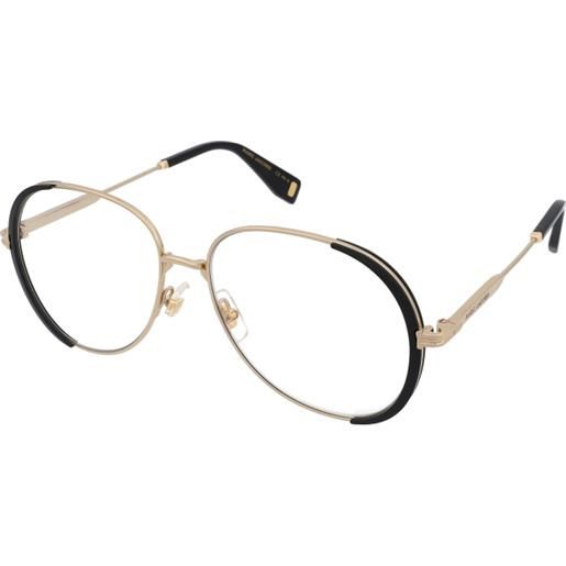 Marc Jacobs mj 1080/s rhl/99 | occhiali da sole graduati o non graduati | prova online | metallo | pilot | nero, oro | adrialenti
