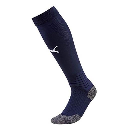 PUMA liga socks, calzettoni calcio unisex, blu (peacoat/puma white), 1