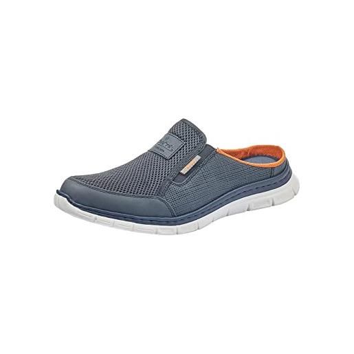 Rieker b4879, zoccoli uomo, blu (denim/atlantis), 43 eu