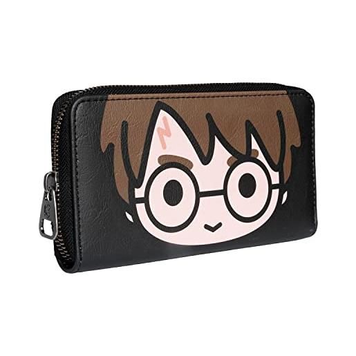 Harry Potter chibi-portafoglio essenziale, marrone, 19 x 10 cm