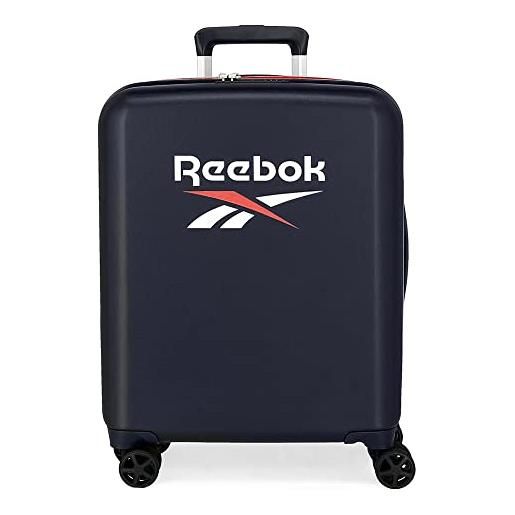 Reebok roxbury cabin valigia blu 40x55x20 cm abs rigido lucchetto tsa integrato 38.4l 2 kg 4 doppie ruote bagaglio a mano