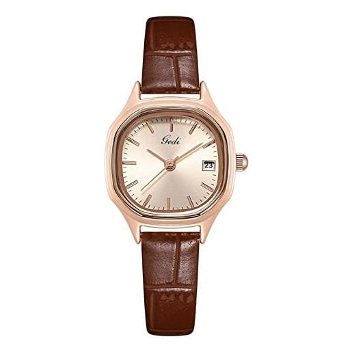RORIOS orologi da donna moda quadrato orologio con cinturino in pelle analogico quarzo orologio impermeabile orologi da polso per donna