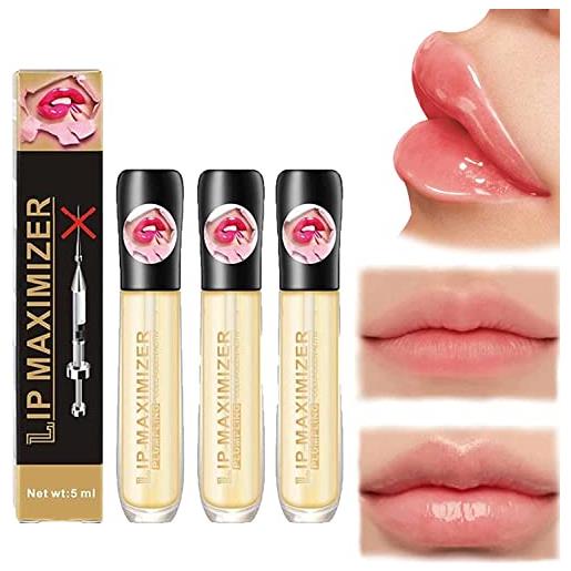 Ashopfun vitamin e lip plumping serum, lip plumper lip gloss, lip maximizer hyaluronic lip plumper, lip plumping serum instant lip filler, natural lip plumper (3pcs)