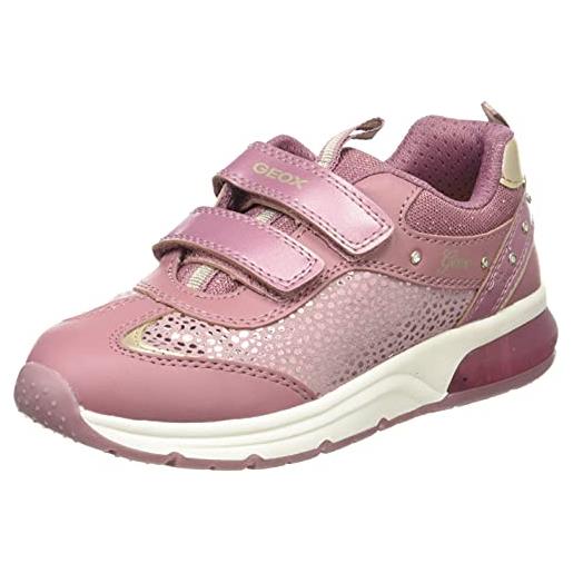 Geox j spaceclub girl a, sneakers bambine e ragazze, rosa (dk pink), 37 eu