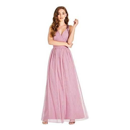 Little Mistress chandra sequin trim maxi dress vestito, rosa (dusty blush 001), 42 (taglia produttore: 10) donna