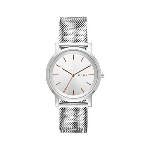 DKNY orologio soho da donna, movimento a tre lancette, cassa in acciaio inossidabile 34 mm con bracciale in acciaio inossidabile, ny2620