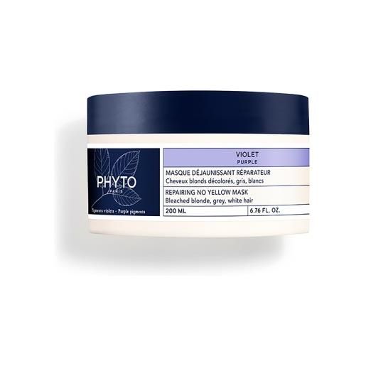 PHYTO (LABORATOIRE NATIVE IT.) phyto violet maschera riparatrice anti-giallo - maschera nutriente per capelli biondi decolorati, grigi e bianchi - 200 ml