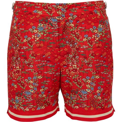 Orlebar Brown costume da bagno bulldog a fiori - rosso