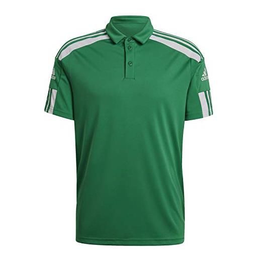 adidas squadra 21 short sleeve polo shirt, uomo, team green/white, xs