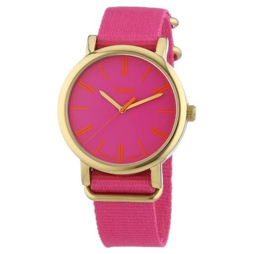 Timex t2p364 - orologio da polso donna, nylon, colore: rosa