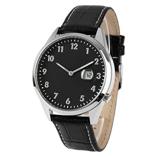 Zeit-Bar orologio da polso wireless per uomo e donna, in acciaio inox, con data/secondi