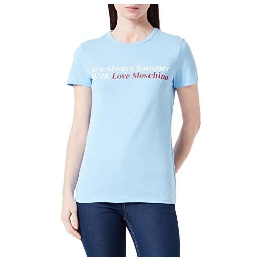 Love Moschino slim fit a maniche corte con stampa estiva e dettagli glitterati t-shirt, colore: rosso, 52 donna