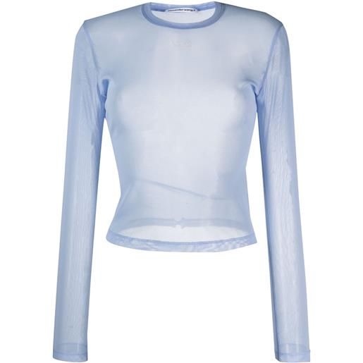 Alexander Wang top con cristalli - blu