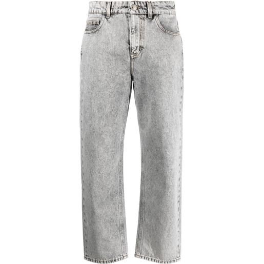 Moorer jeans dritti con effetto schiarito - grigio