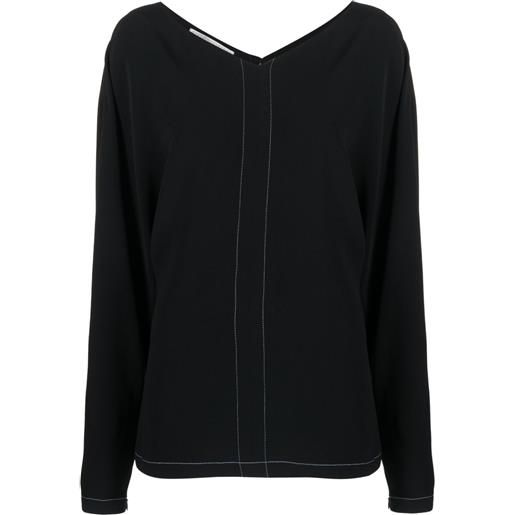 Stella McCartney blusa con scollo a v - nero