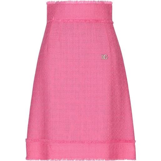 Dolce & Gabbana gonna midi in tweed - rosa
