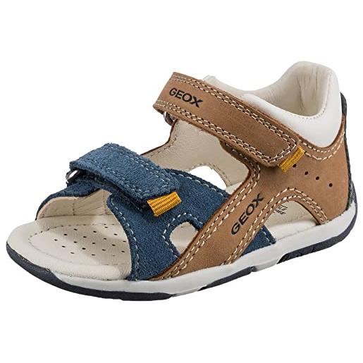 Geox b sandal tapuz boy a, primi passi bimbo 0-24, marrone/blu (caramel/navy 5gf4), 24 eu